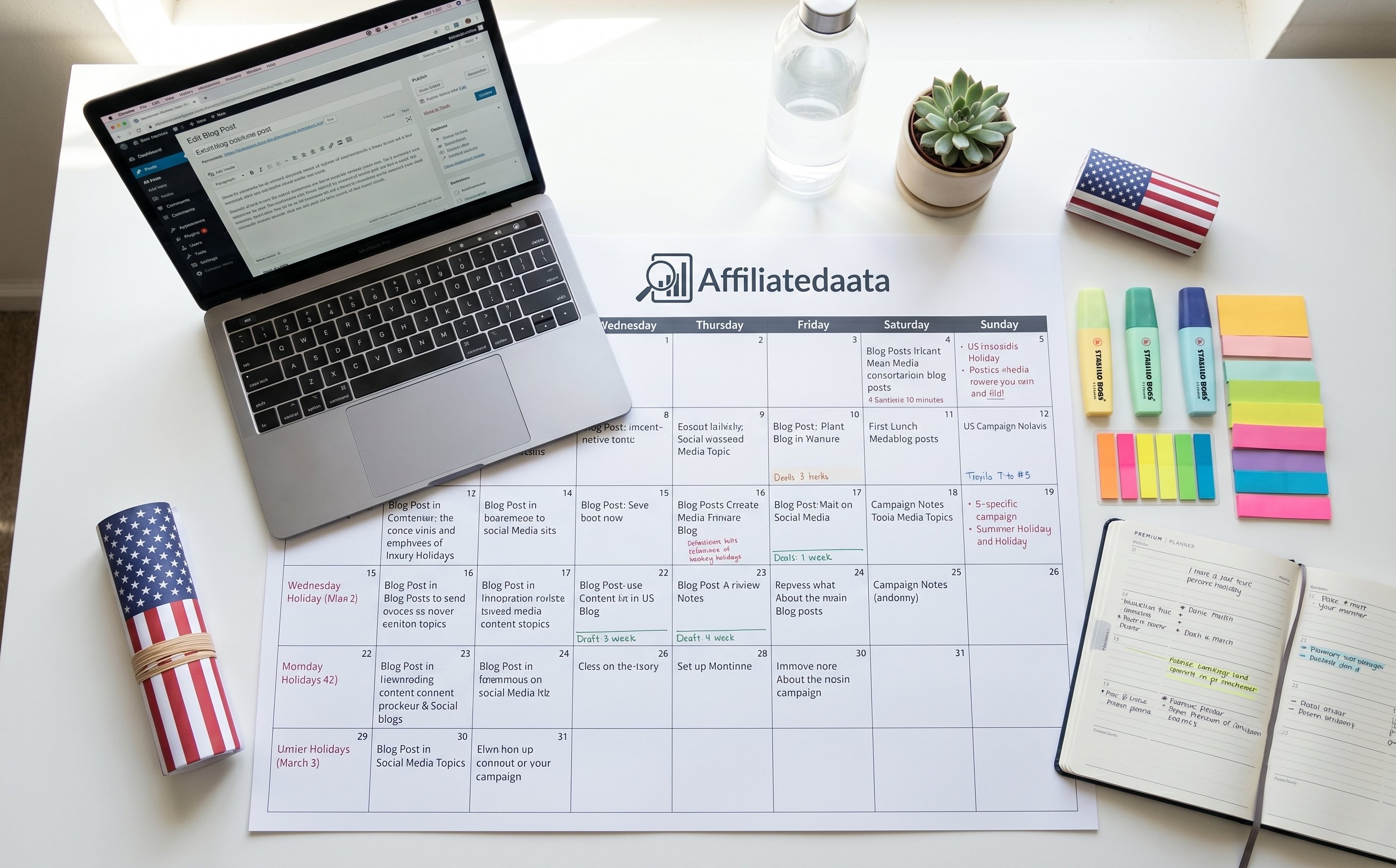 Content marketing planning and editorial calendar