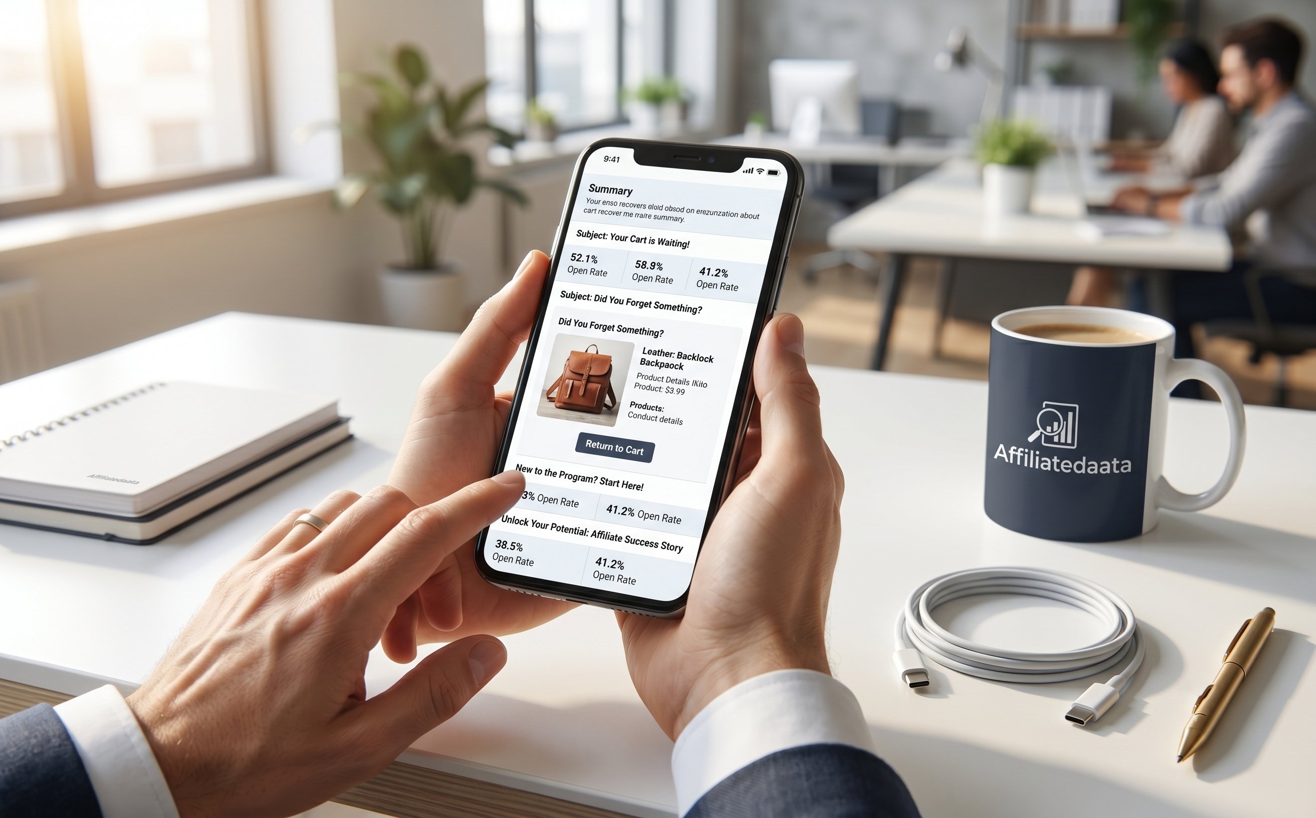 Person reading email marketing campaign on mobile phone