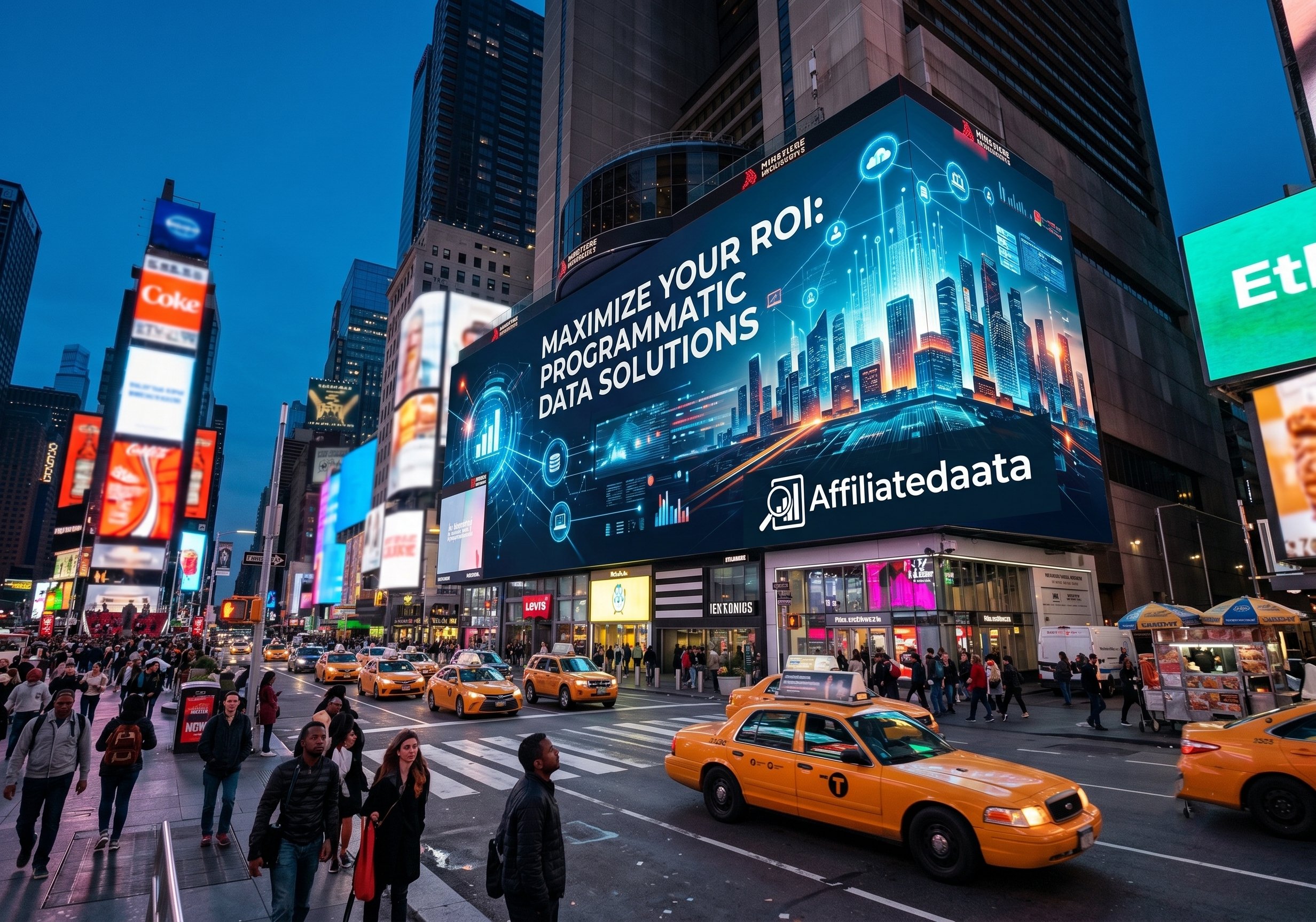 Display advertising and programmatic ad campaigns on digital billboard