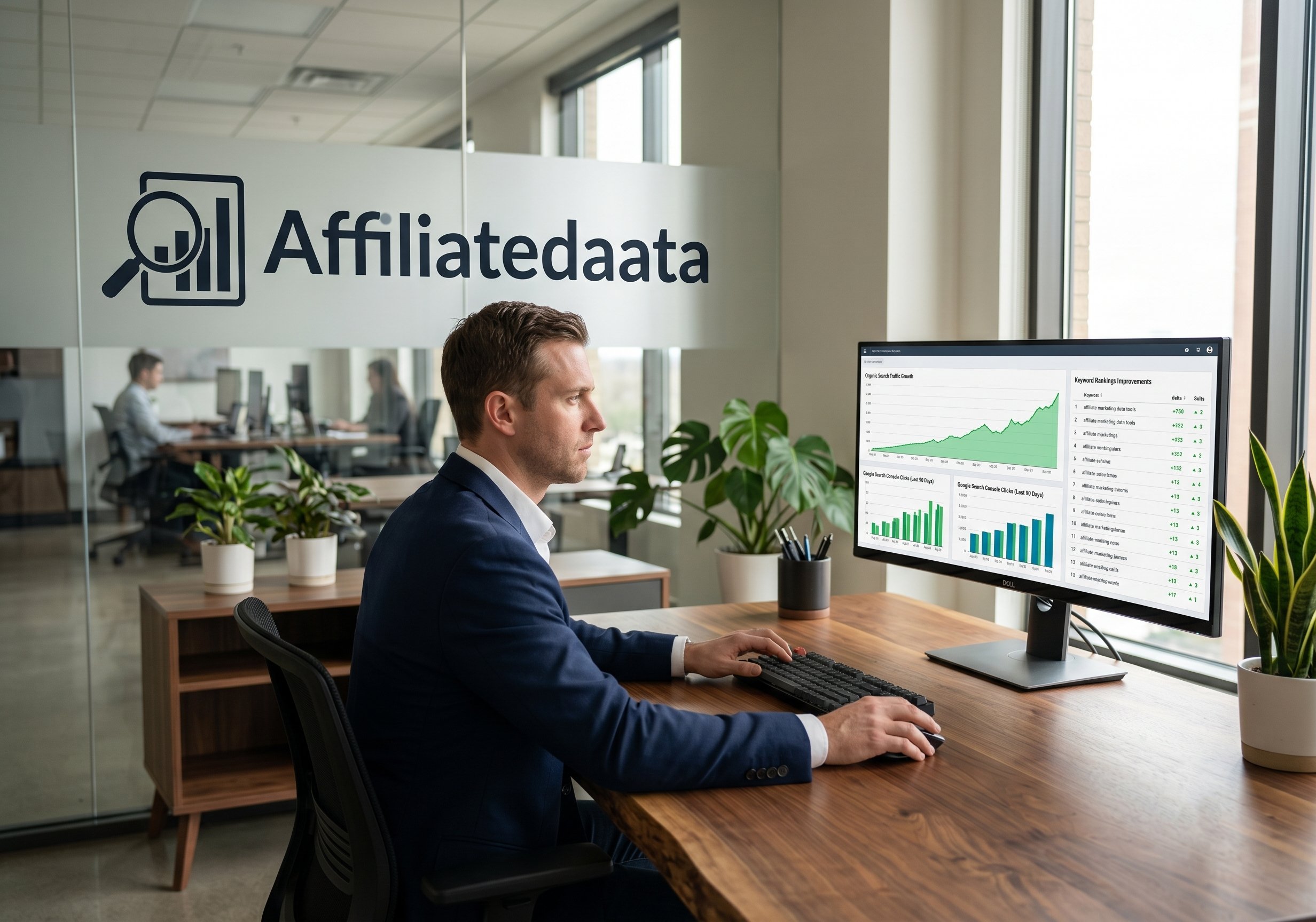 SEO strategy and organic search traffic growth data dashboard