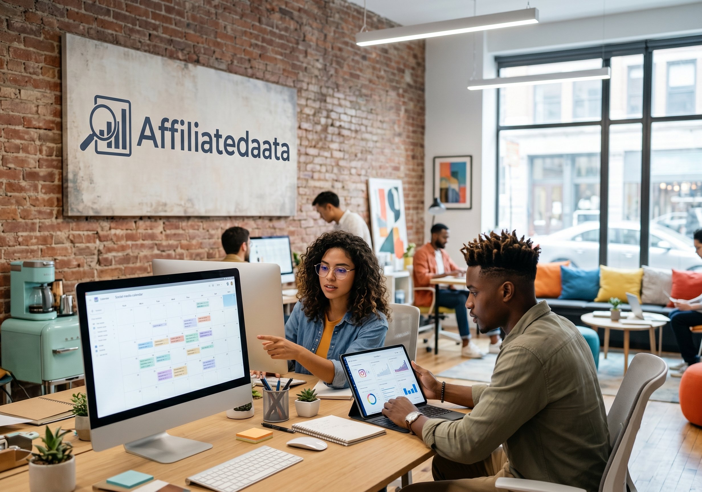 Social media marketing strategy and content creation on computer